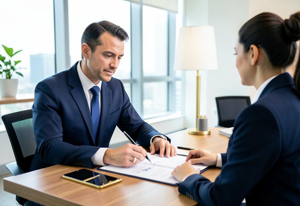 Conseiller CONSULTING VANTEX FINANCE examinant un dossier avec un client